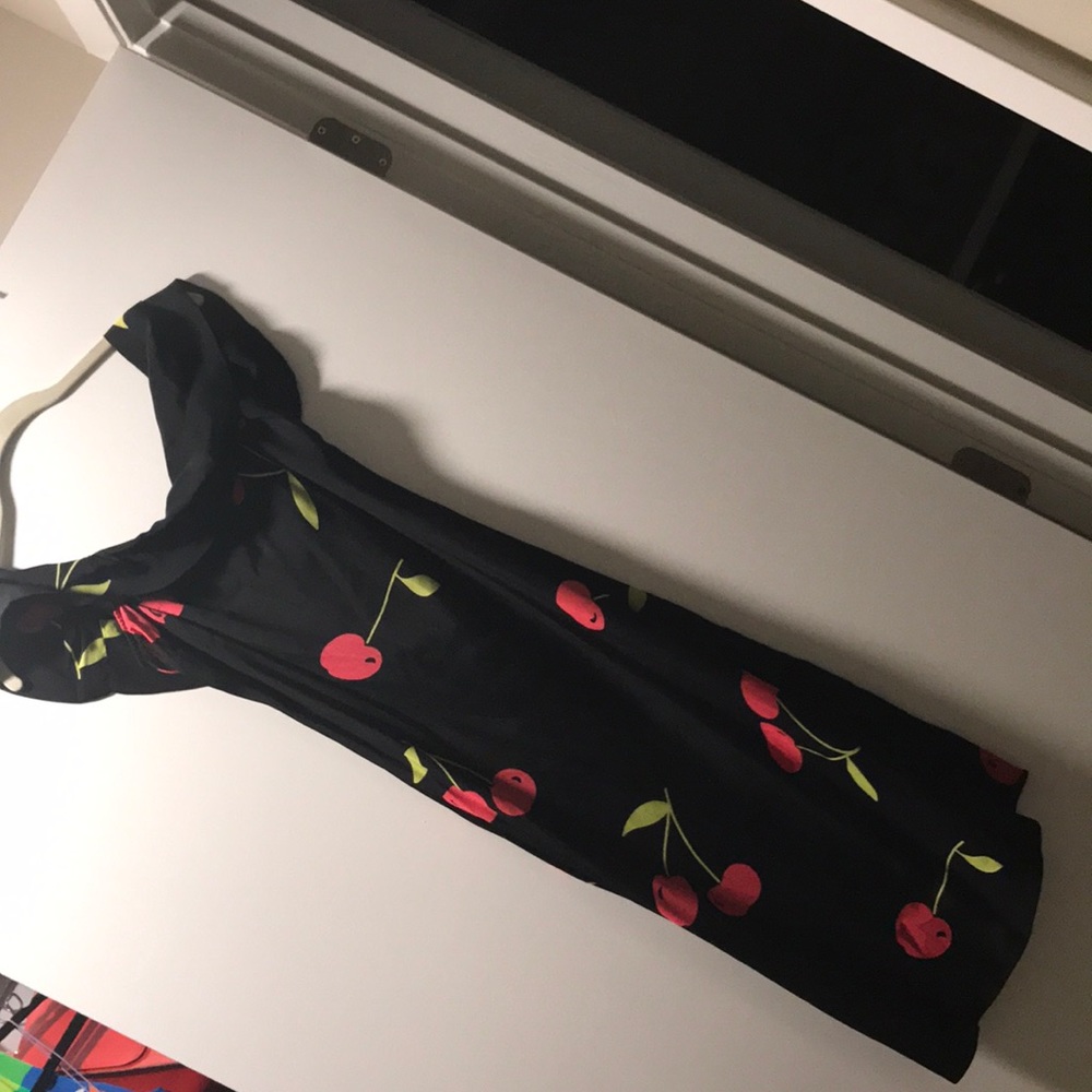 Reformation off shoulder cherry black dress size s